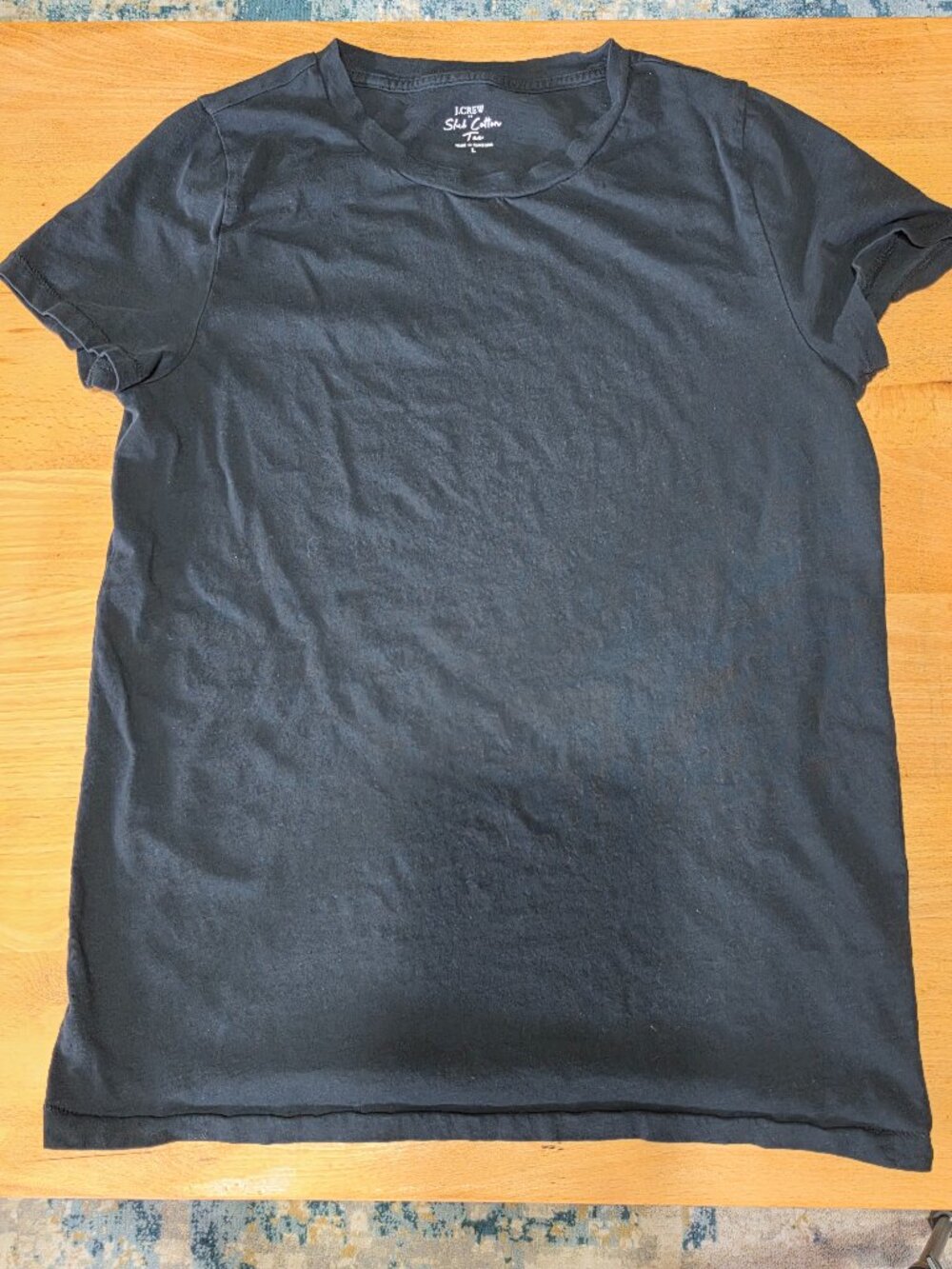 J.Crew Women’s Slim Fit Black Tee – Soft Cotton Classic